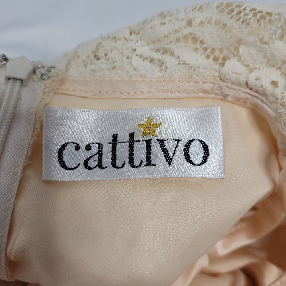 Cattivo Dress Lace Off Shoulder Ruffle Ivory Cream Midi S — image 4 of 8